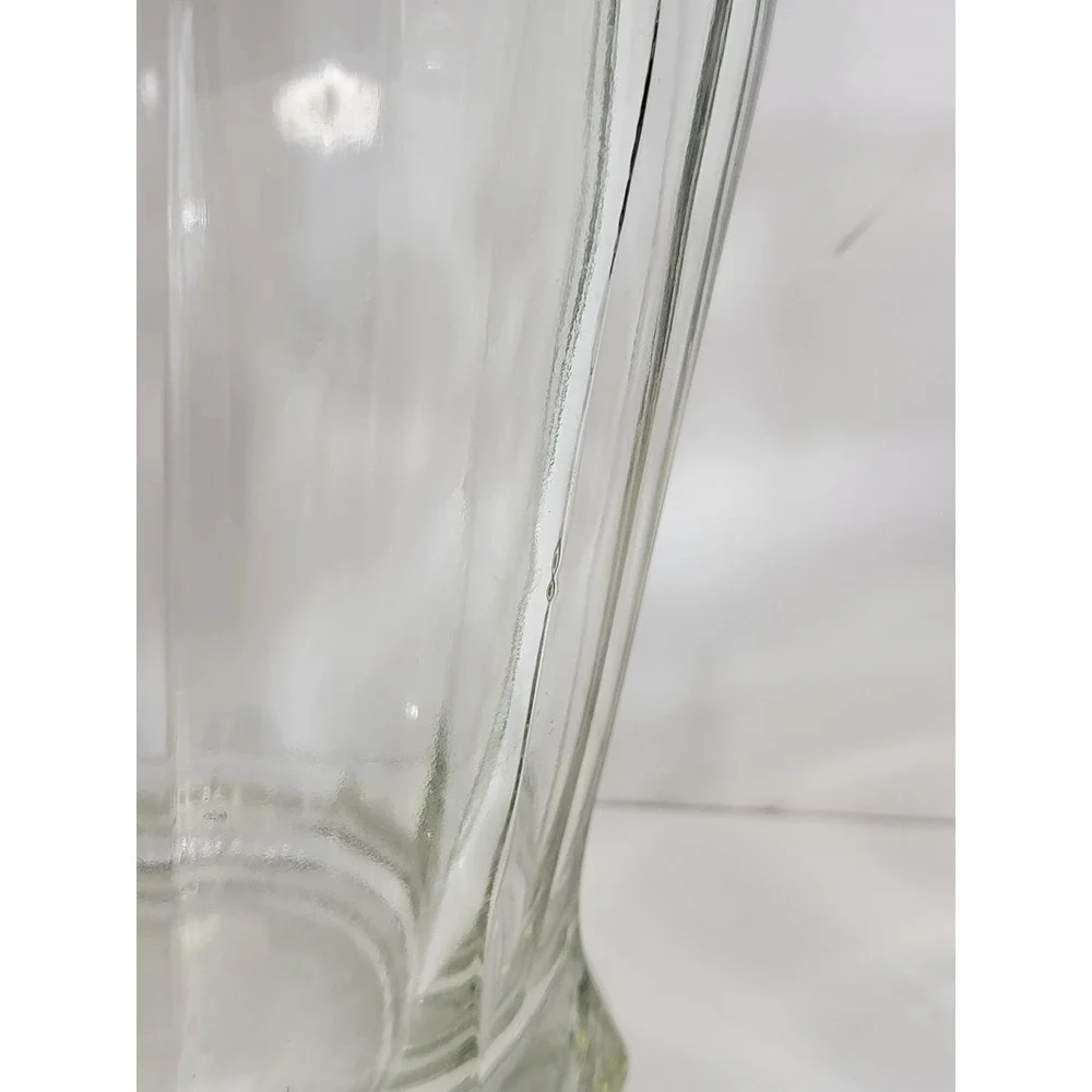 Vintage Style Clear Glass Apothecary Jars with Lids Set of 2 Paneled Canisters